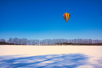 厳冬期の道東地方の雪景色