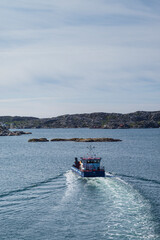 Sweden, Bohuslan, Tjorn Island, Kladesholmen, small coastal ferry