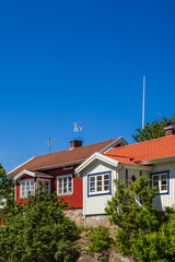 Sweden, Bohuslan, Orust Island, Mollosund, village house detail