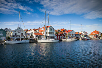 Fototapeta na wymiar Sweden, Bohuslan, Smogen, view of the town and harbor