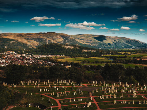 Aerial View Of The Stirling City In Central Scotland