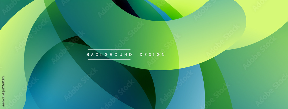 Poster Abstract overlapping lines and circles geometric background with gradient colors