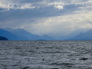 Fototapeta na wymiar Stormy Lake Te Anau