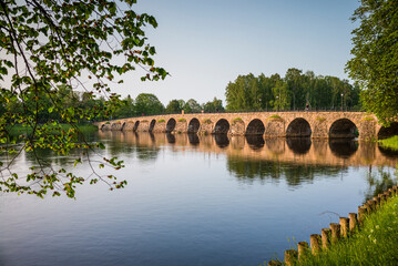 Fototapeta na wymiar Sweden, Varmland, Karlstad, Ostra bron bridge, longest stone arch bridge in Sweden, built 1797