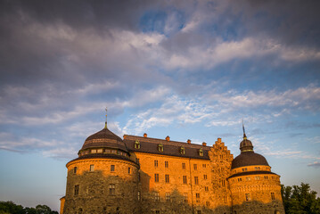 Sweden, Narke, Orebro, Orebro Castle, sunset