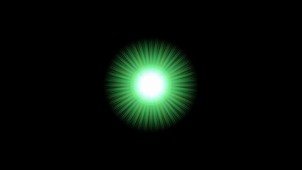 green abstract star. green glowing round object
