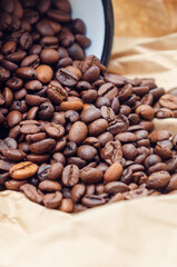 coffee beans sprinkled on the table