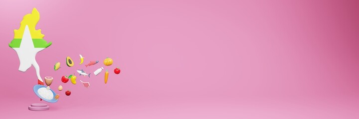 3d rendering of healthy food consumption nutritional requirements in Myanmar