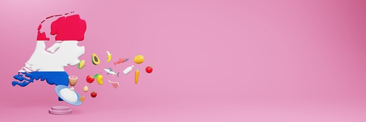 3d rendering of healthy food consumption nutritional requirements in Netherlands