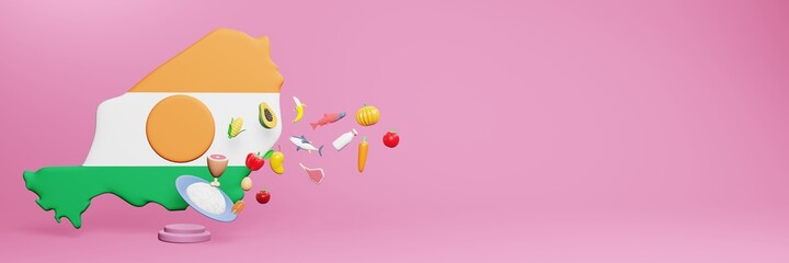 3d rendering of healthy food consumption nutritional requirements in Niger