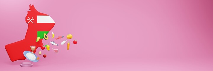 3d rendering of healthy food consumption nutritional requirements in Oman 