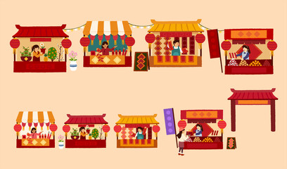 Chinese New Year market elements
