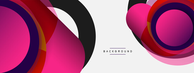 Vector round shapes circles minimal geometric background. Vector illustration for wallpaper banner background or landing page