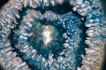 Close up of Sliced rock crystals