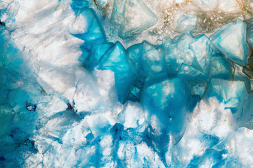 Close up of Sliced rock crystals