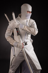 man in white ninja clothes
