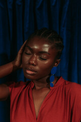 Fototapeta premium Black Model in Cornrows