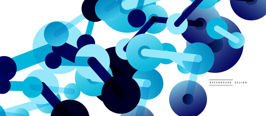 Abstract background. Round dots connected by lines. Trendy techno business template for wallpaper, banner, background or landing