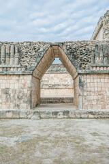 Mexico, Yucatan. Uxmal Ruins, Nunnery Quadrangle, believed to be constructed in the 9th century AD