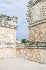 Mexico, Yucatan. Uxmal Ruins, Nunnery Quadrangle, believed to be constructed in the 9th century AD