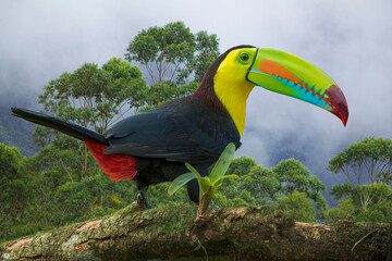 Costa Rica. Composite close-up of keel-billed toucan.