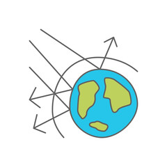 Greenhouse Effect Icon in color icon, isolated on white background 