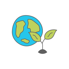 Eco earth, ecology Icon in color icon, isolated on white background 