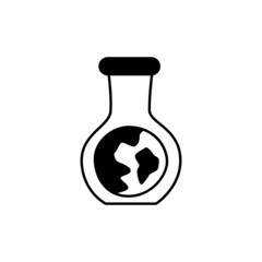 Eco Science / Chemistry Icon in black flat glyph, filled style isolated on white background