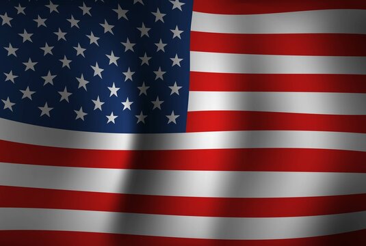 United States Flag Background Vector 3D US America