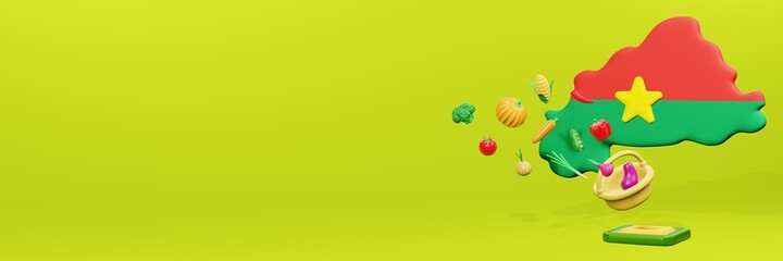 3d rendering of vegetable consumption in Burkina Faso for data display and social media