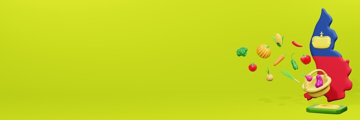 3d rendering of vegetable consumption in Liechtenstein for data display and social media