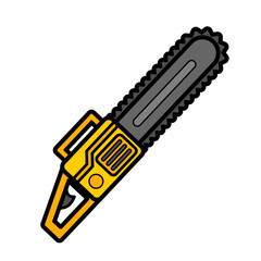 Vector illustration of a cartoon saw machine tool for building construction