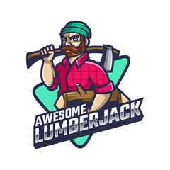 Illustration vector graphic of Lumberjack, good for logo design and profession 