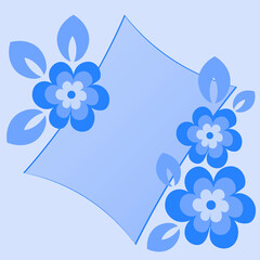 a stylized postcard or banner for an inscription with flowers - graphics. Gift, congratulations