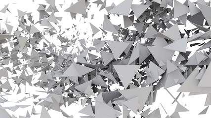 Abstract background of triangles on white background