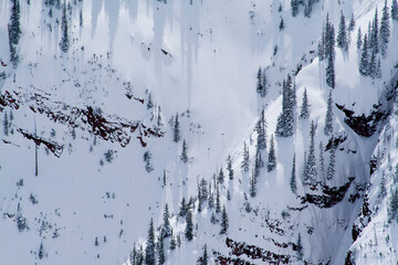 Shot of Elk Mountain Range in Colorado in winter.