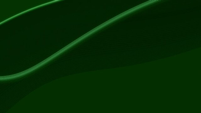 Abstract minimalist elegant white strokes on green loop background. Futuristic generic graphic concept 3D animation for product showcase and copy space advertisement technology presentation backdrop.
