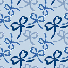A seamless pattern on a square background is a ribbon bow