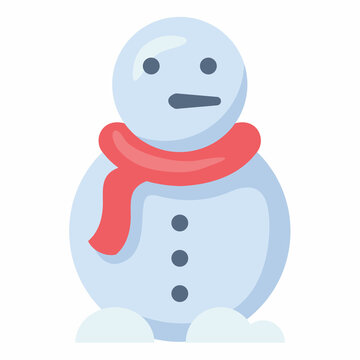 snowman winter snow single isolated icon with flat style