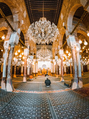 Interior of beautiful Zaytuna Mosque in Tunisia - obrazy, fototapety, plakaty