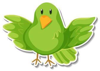 Little green bird animal cartoon sticker