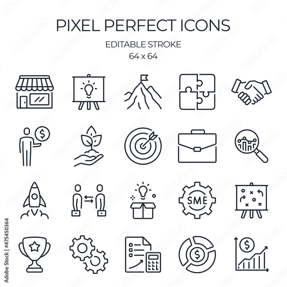 Canvas Prints sme concept small and medium sized enterprises related editable stroke outline icon isolated on whit