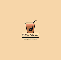 modern drink coffee cup logo design template