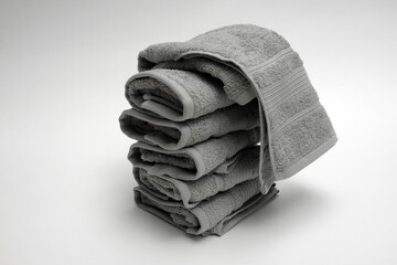 stack of gray towels
