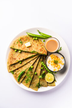 Green peas paratha or matar paratha