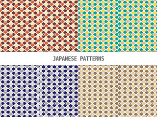 和柄　花菱　セット　パターン　スウォッチ　花　花菱紋　紋様　背景素材　背景　壁紙　模様　シームレス