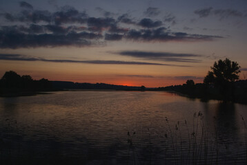 sunset over the river
