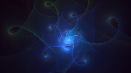 3D rendering abstract blue technology fractal background