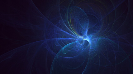 3D rendering abstract blue technology fractal background
