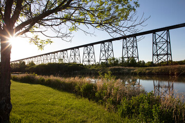 Hi-Line Railroad Bridge over the Sheyenne River in Valley City, North Dakota, USA